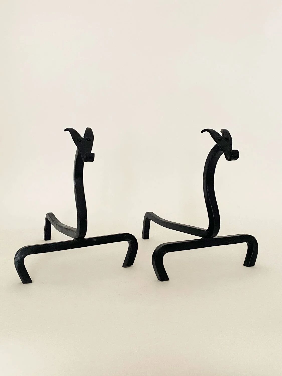 Pair of zoomorphic andirons
