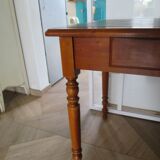 Minister's desk style L. Philippe – 2 drawers – cherry wood – faux leather desk mat