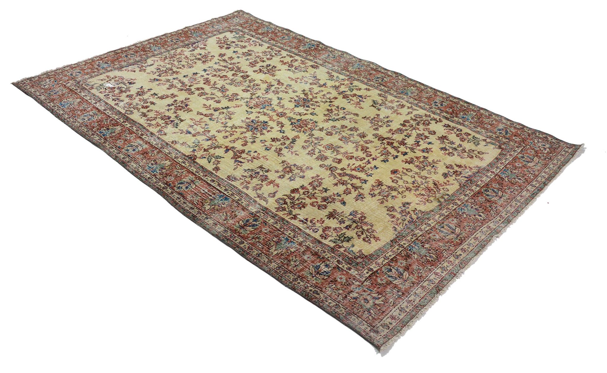 Anatolian handmade vintage rug 282 cm x 193 cm