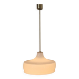 Rare Midcentury Brass and Milk Glass Pendant Kamenicky Senov, 1970s