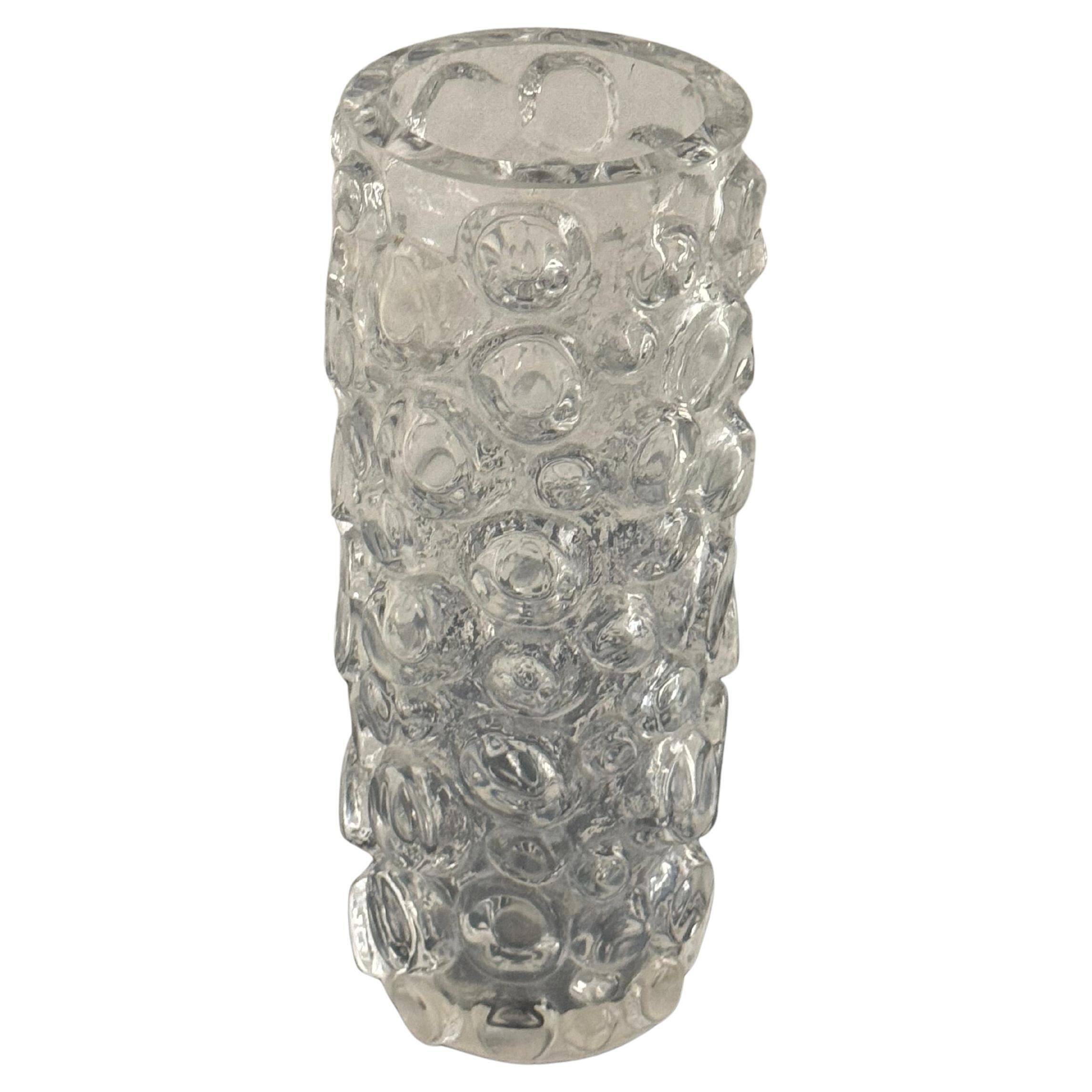 Clear decorative Vase sculpture with spikes, glass vase