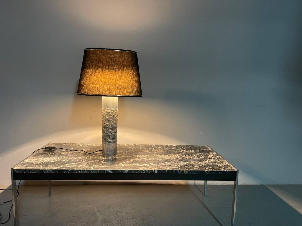 Brutalist Aluminium Table Lamp by Willy Luyckx for Aluclair. Belgium, 1960s