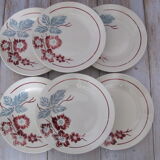 6 Digoin Sarreguemines plate of earthenware