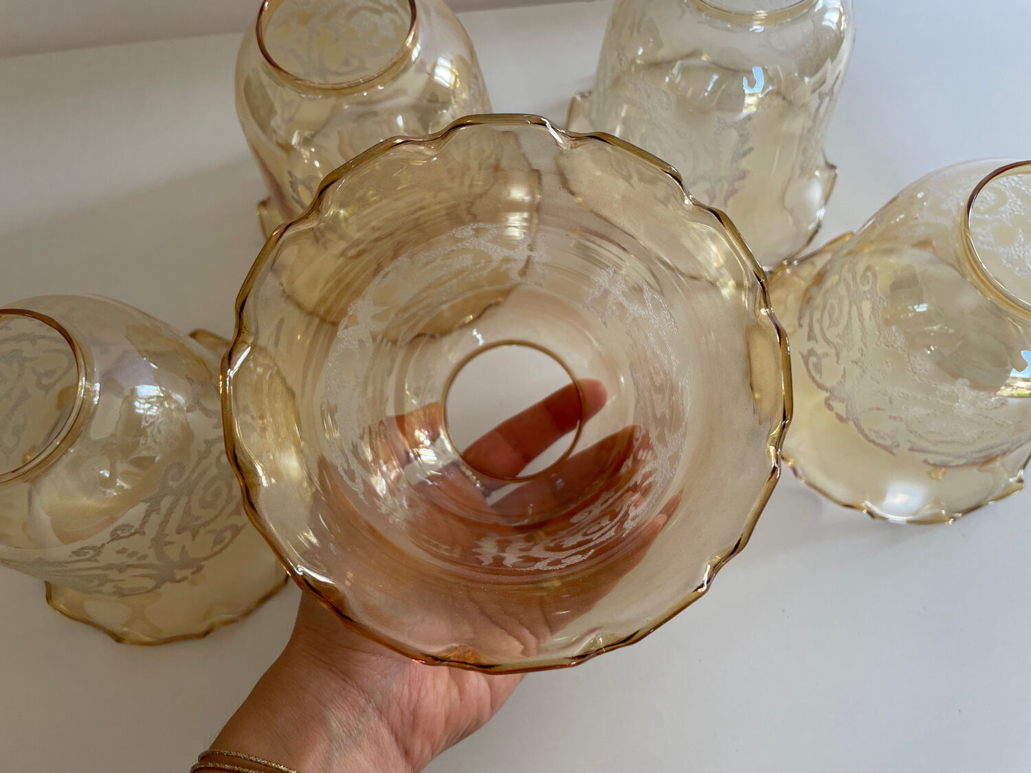 5 Glass Tulip Chandelier