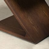 Gerrit Rietveld Zig Zag Chair is dark brown stained wood