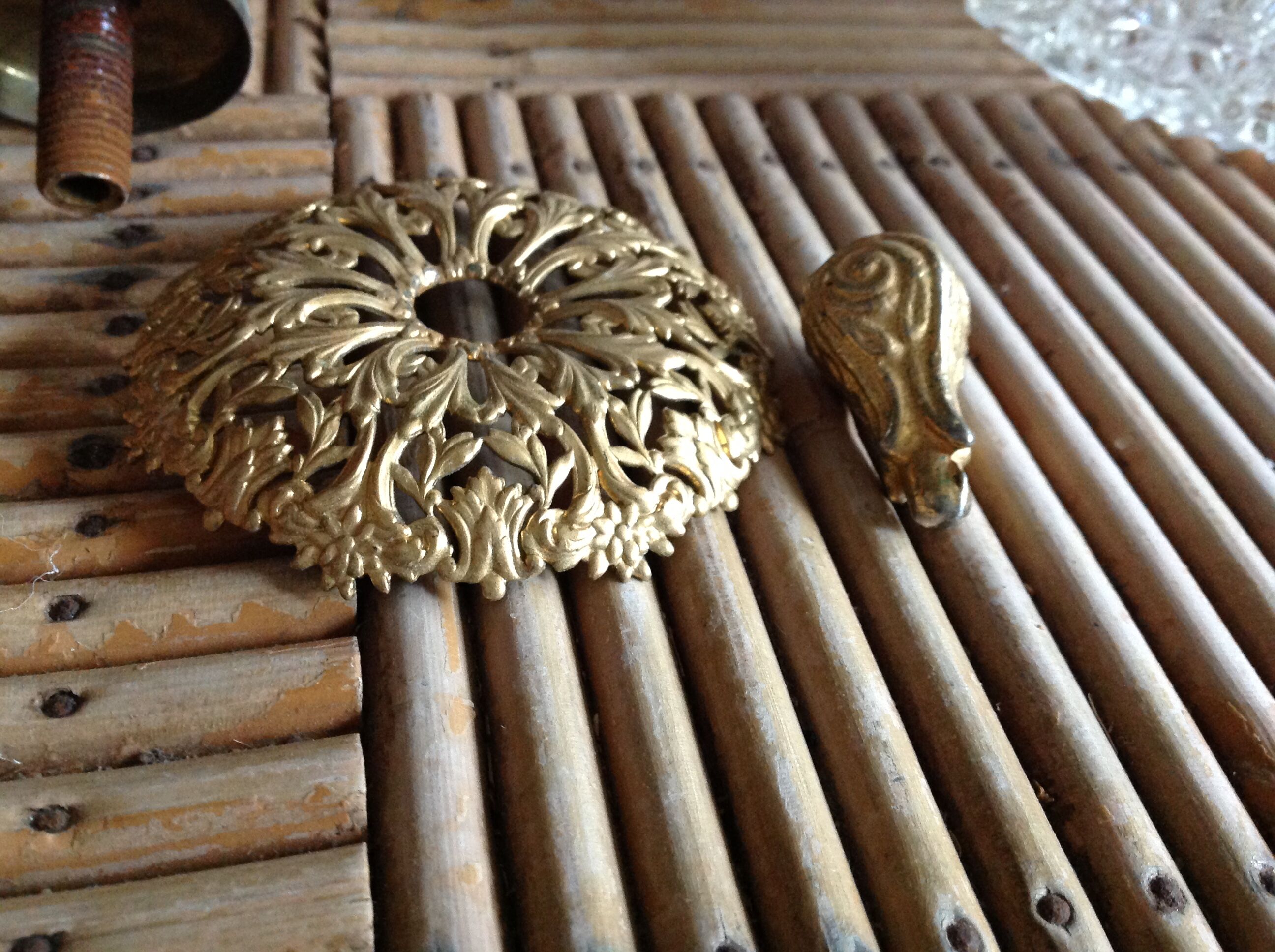 Glass and brass hanging