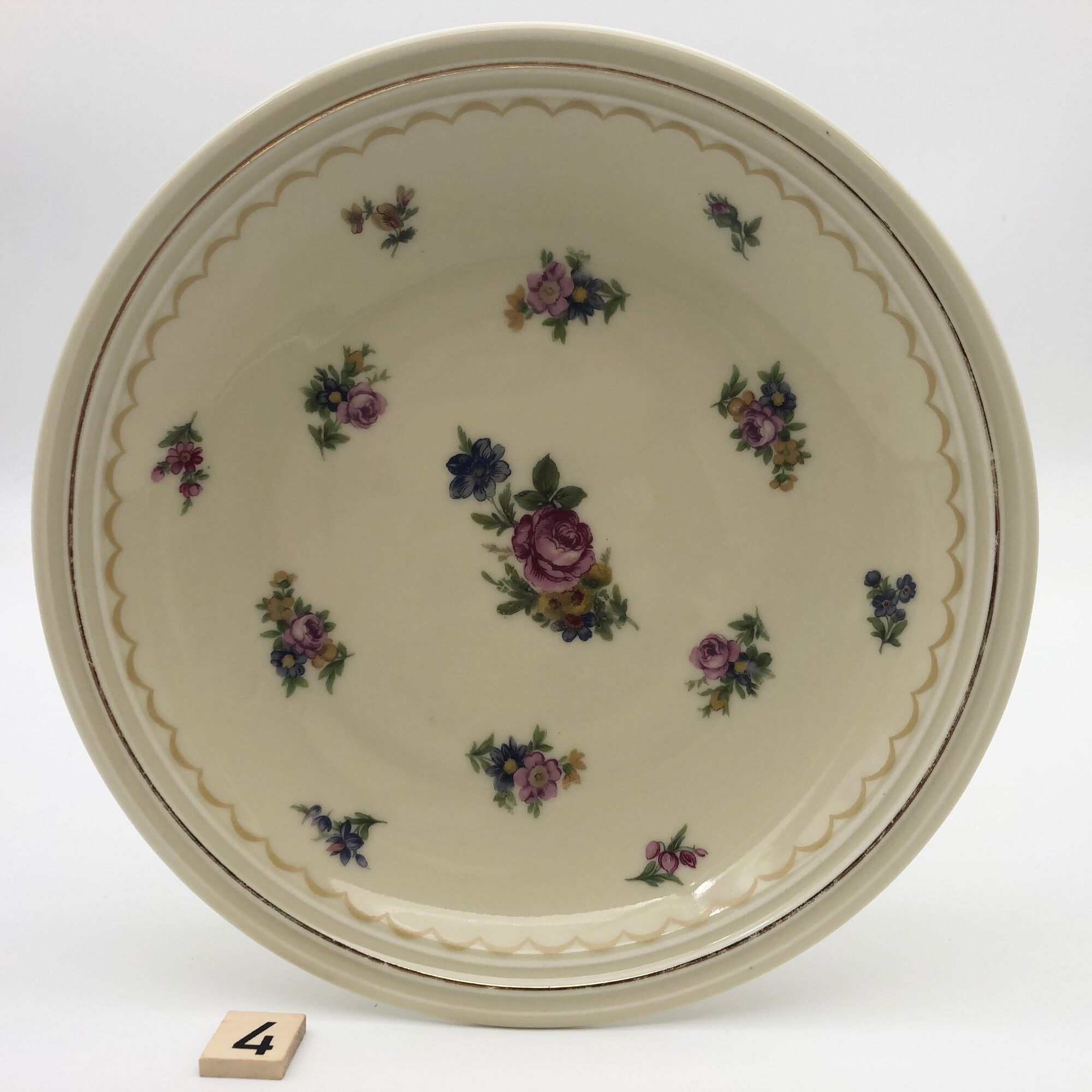 6 assiettes creuses, style écuelle « A.Lanternier & Cie » Limoges