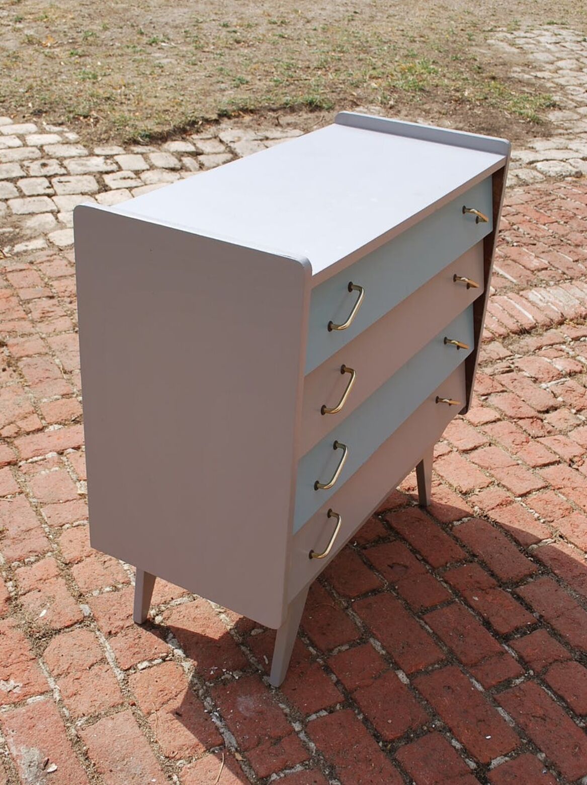 Renovated blue vintage chest of drawers