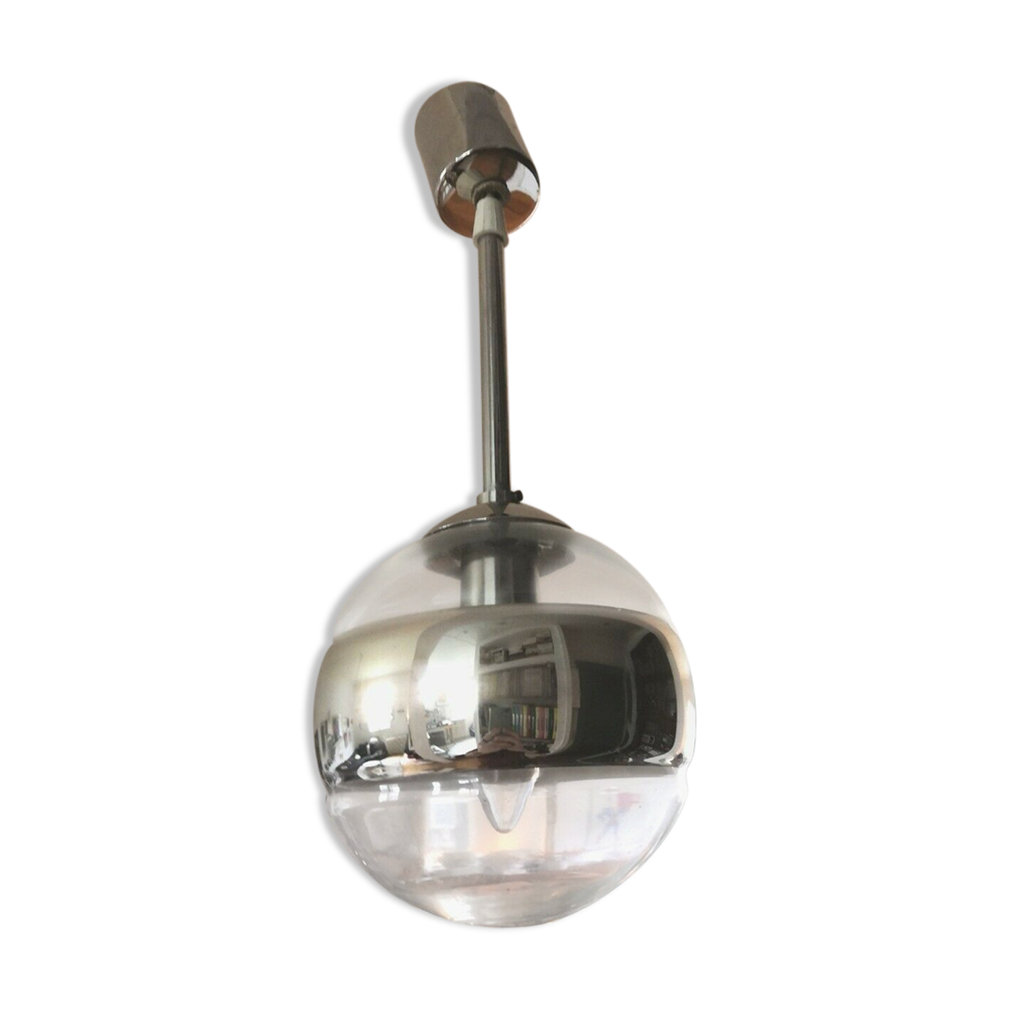 Mirror effect hanging lamp Peill & Putzler design from the 70s