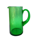 Green blown glass decanter