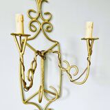 Gold wrought iron wall lights