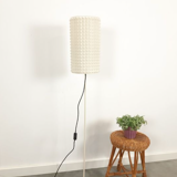 Vintage Floor Lamp in Checkered Milk Glass