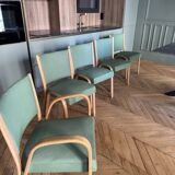 Set of 4 chairs and 1 Steiner armchair BOW WOOD series