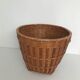 Panier de linge en rotin osier rond vintage