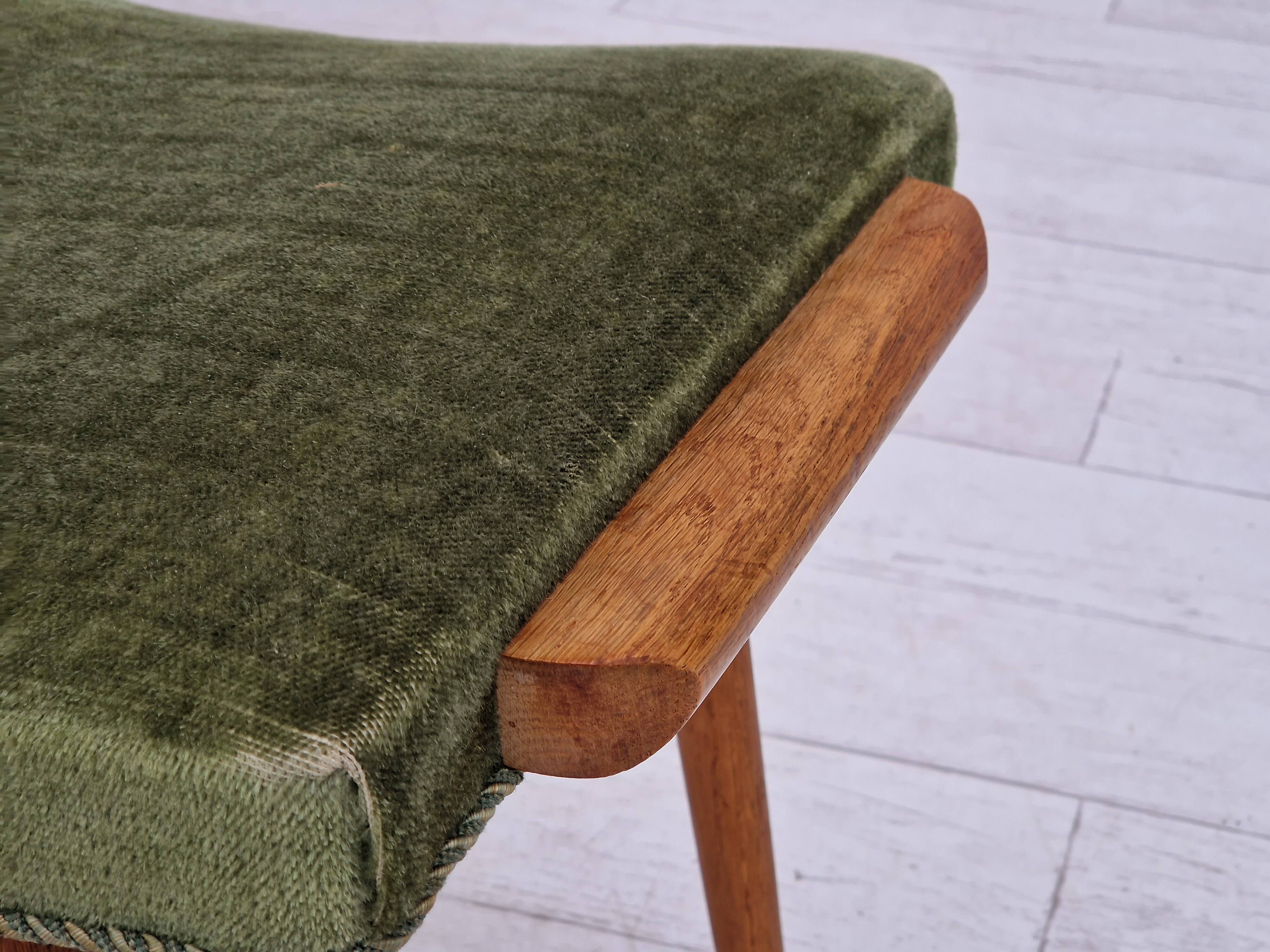 1960s, danish design, velour relax chair with footstool, original condition.