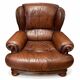 Vintage English leather wingback chair – 1980s