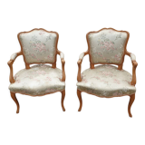 Paire de fauteuils cabriolet Louis XV