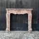 Louis XV Pompadour style fireplace in red Rance marble circa 1880