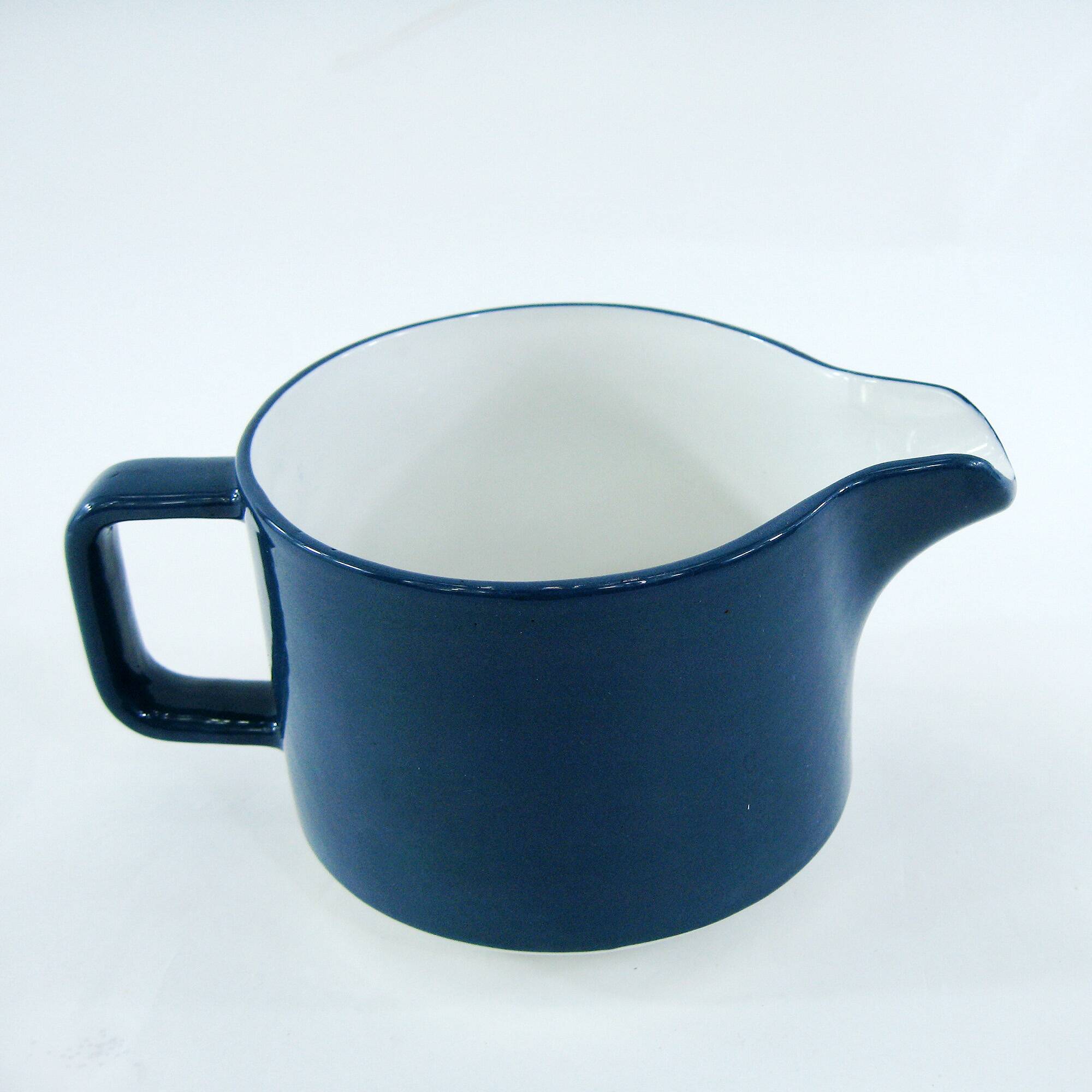 Blue porcelain coffee set - Pyroblan Sarreguemines France - vintage 80s