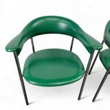 Set of 2 vintage green chairs / armchairs / lounge chairs