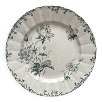 Round ironstone dish “Pavots” Choisy le Roi