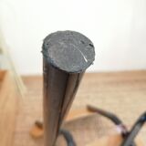 Series of 4 wooden and metal school chairs