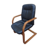 Fauteuil de luxe Juke-vm cuir bois Prosiege vintage