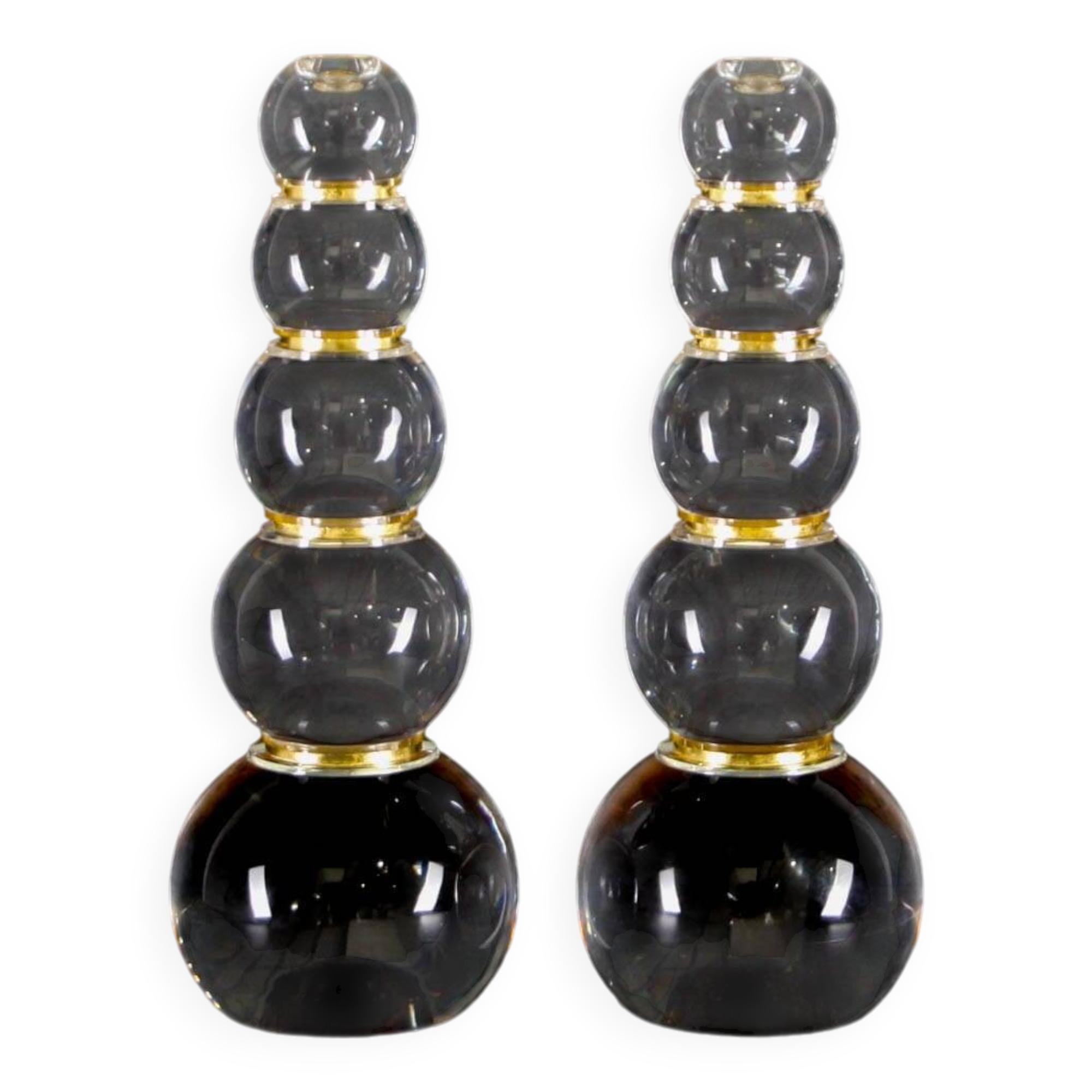 Pair of altuglass candle holders