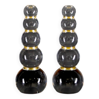 Pair of altuglass candlesticks
