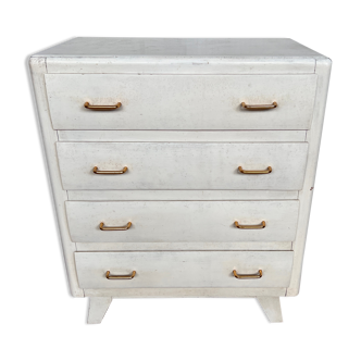 Vintage white chest of drawers feet compass 1960