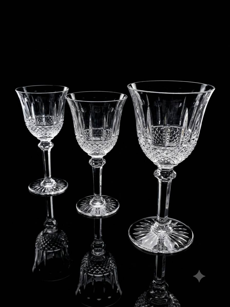 Service de 27 verres en cristal de Saint-Louis — Modèle Trianon