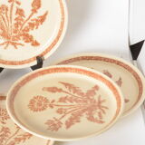 Flat plates in stoneware thistle decoration