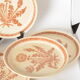Assiettes plates en grès décor chardon