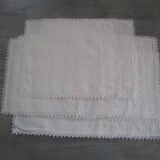 14 antique embroidered, monogrammed tea towels