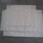 14 antique embroidered, monogrammed tea towels