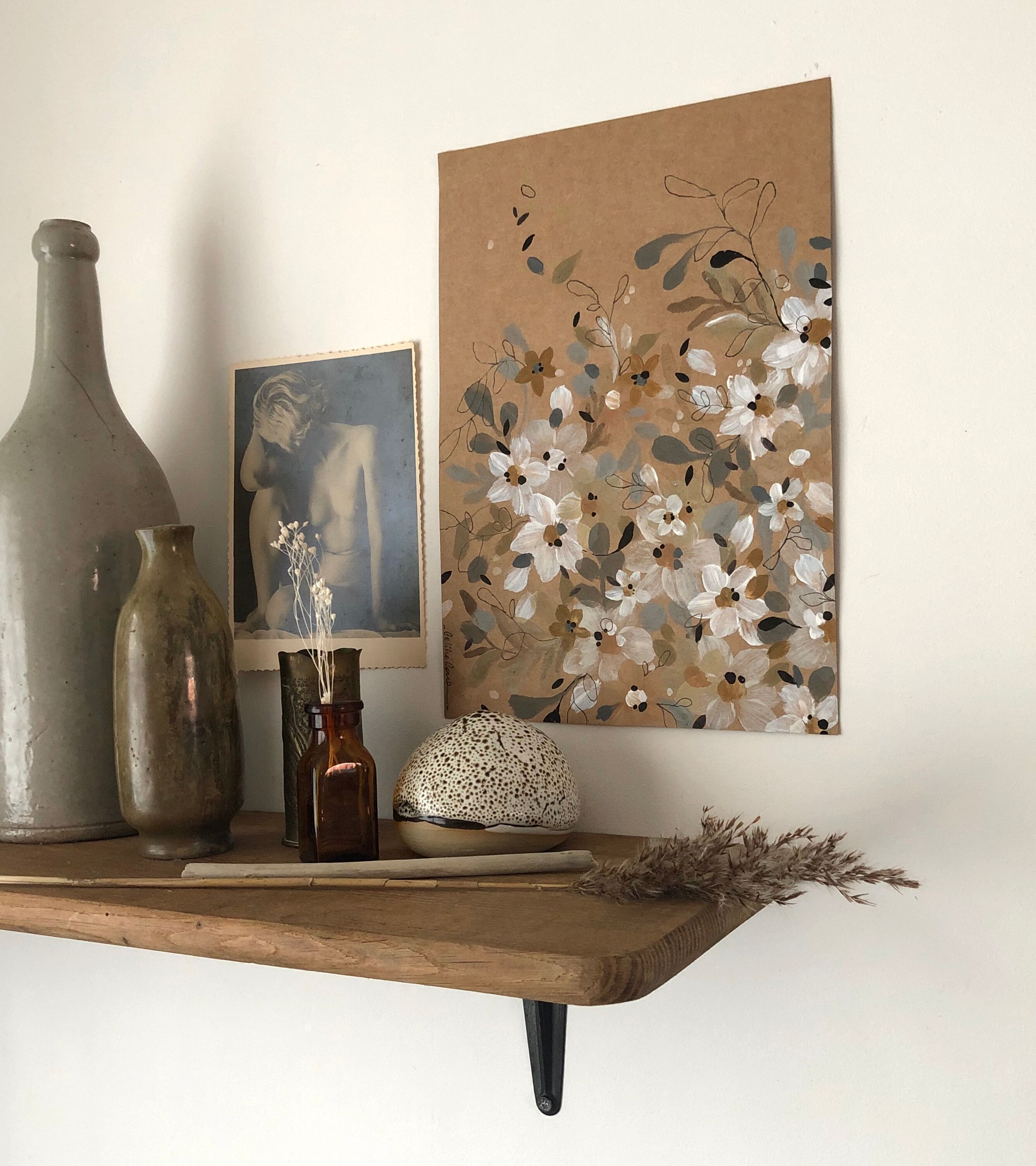 Painting A4 White Flowers In Awakening