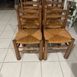 Set of 8 Charles Dudouyt Brutalist Dining Chairs 1960