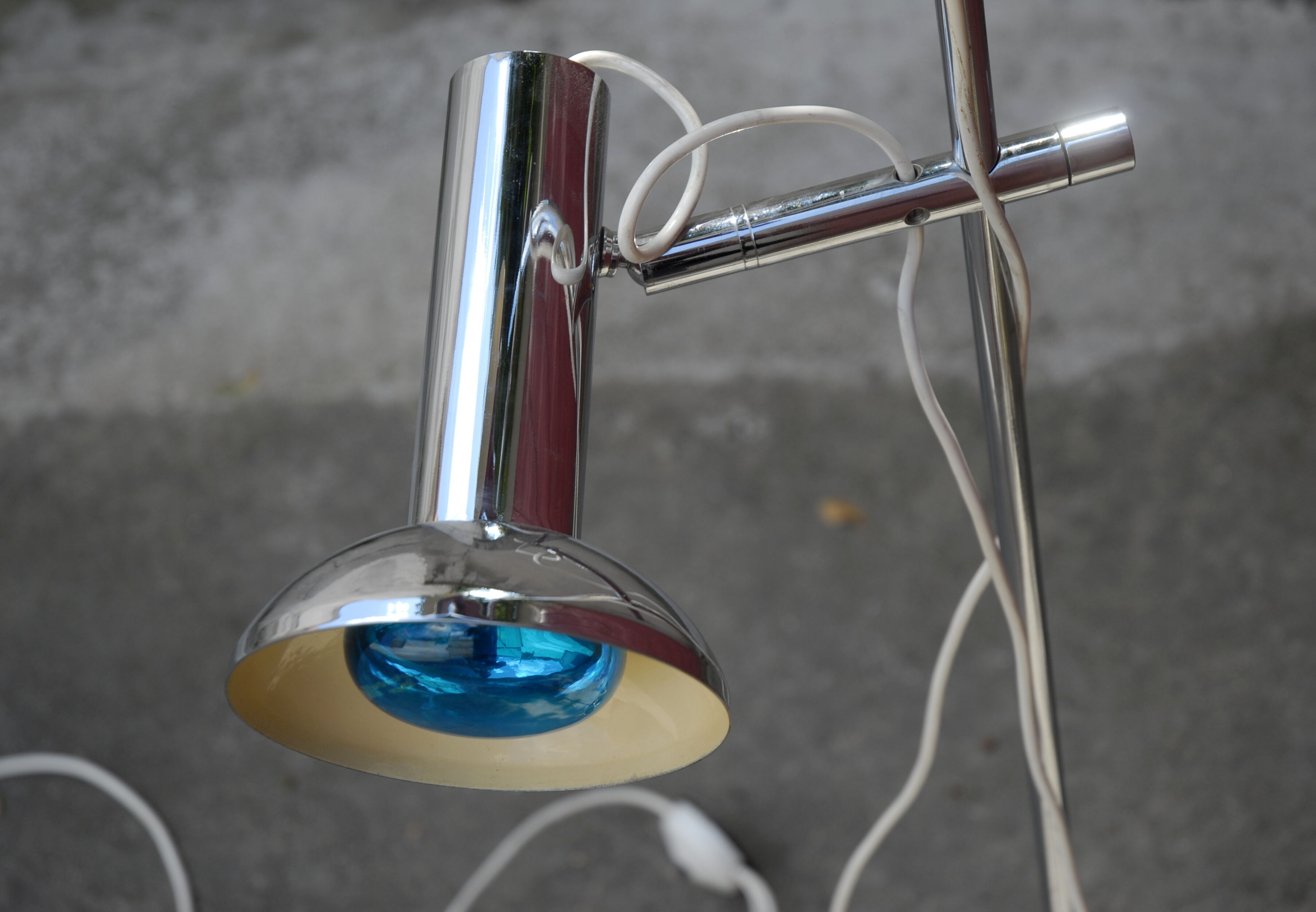 Floor lamp 2 spots chrome dating 60-70 years