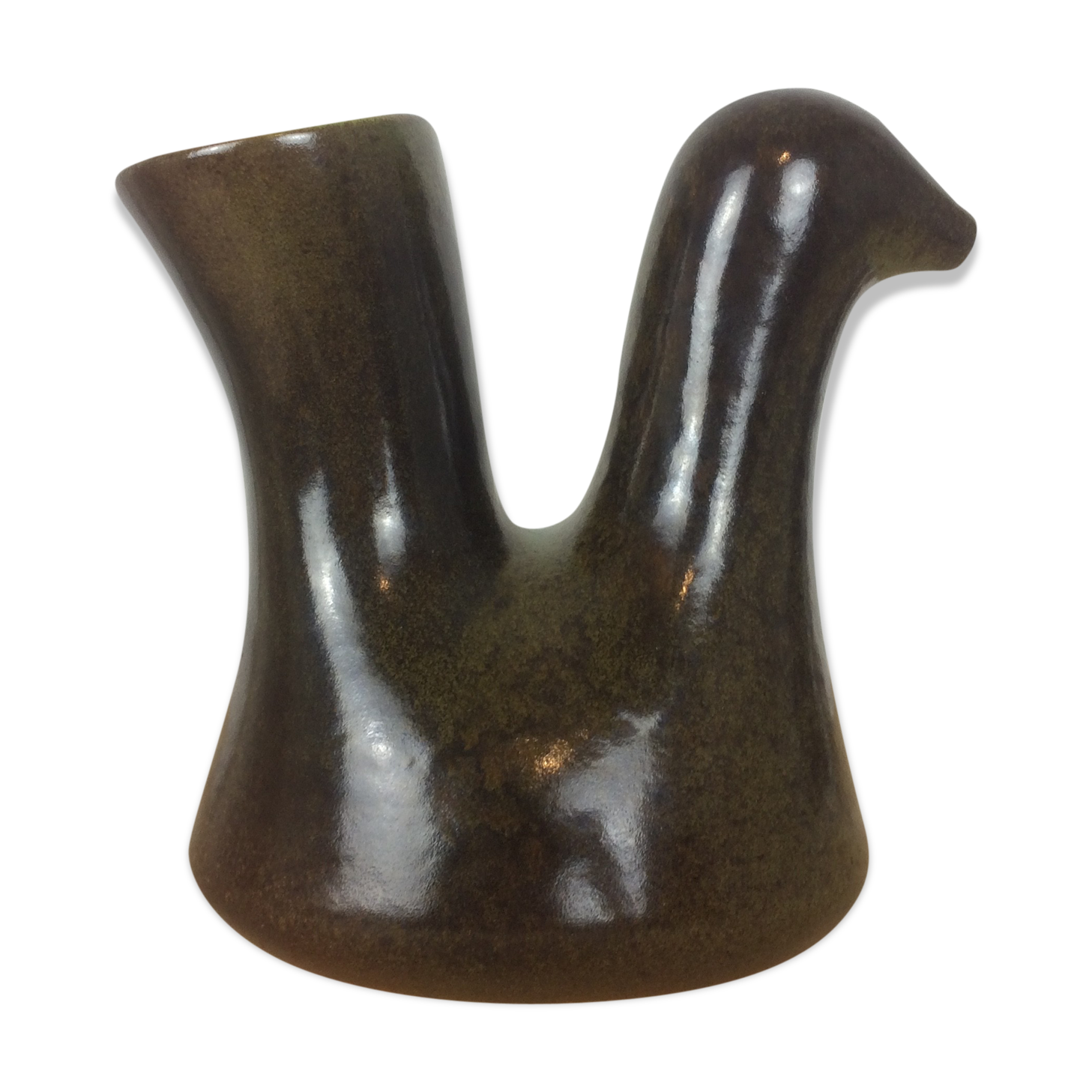 Pitcher hen Josephine Baker zoomorphic by the Perigourdine Pottery