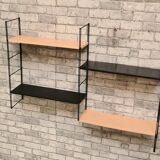 Shelves 1960 to 70 metal 4 shelves cream and black 3 uprights