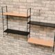 Shelves 1960 to 70 metal 4 shelves cream and black 3 uprights