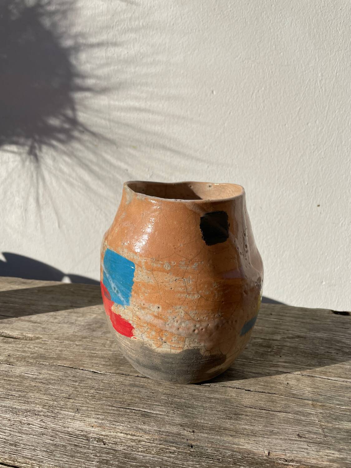 Raku vase / signed ceramic / handmade pottery