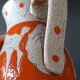 Vase pichet en sgraffito Fratelli Fanciullacci Italie décor cerfs vintage
