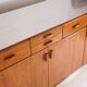 Oak and brushed metal sideboard