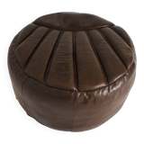 Vintage leather pouf