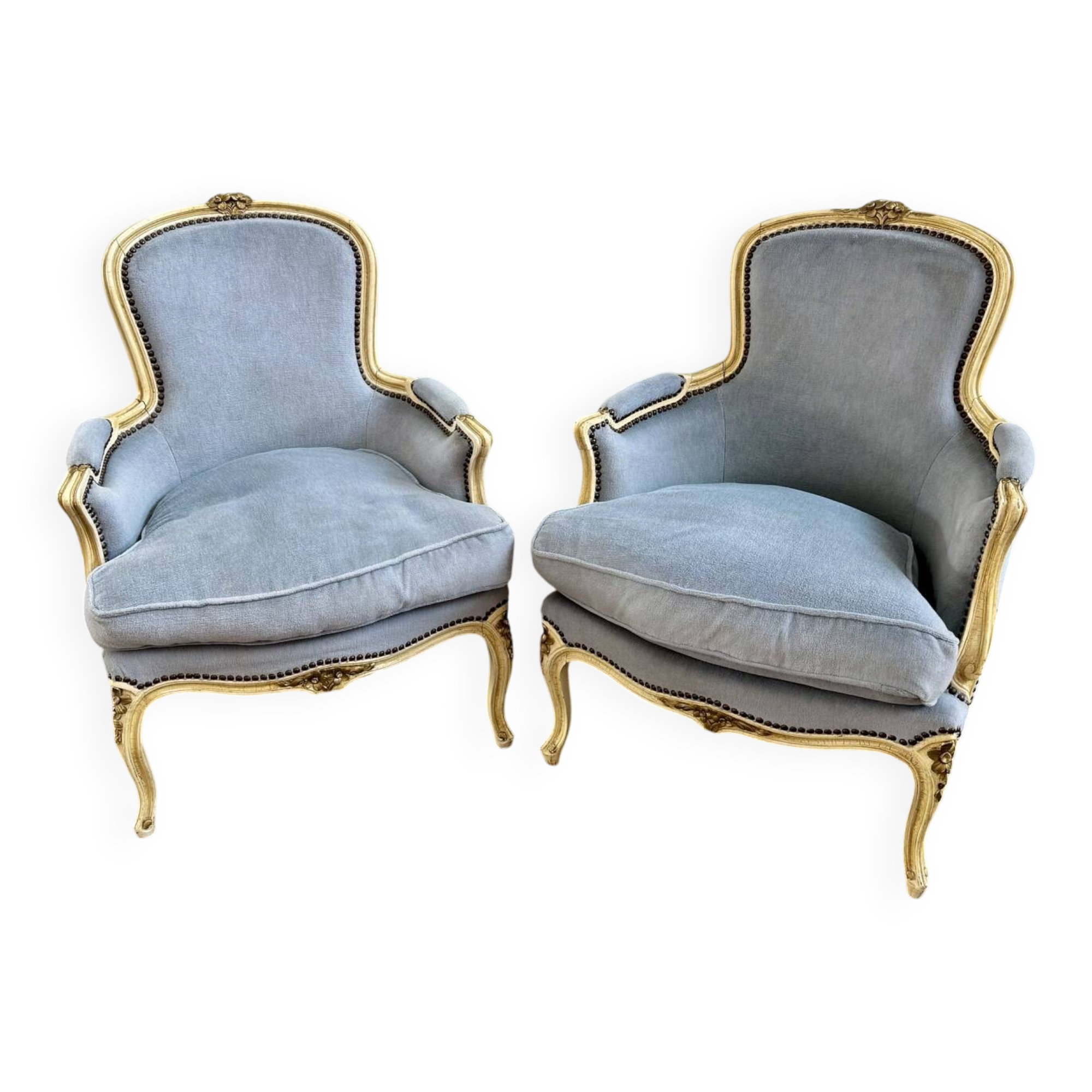 Pair of cabriolet armchairs in Louis XV style