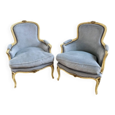 Pair of cabriolet armchairs in Louis XV style