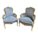 Pair of cabriolet armchairs in Louis XV style