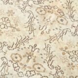 Vintage All-Over Floral Beige & Brown Turkish Rug, 212x317Cm