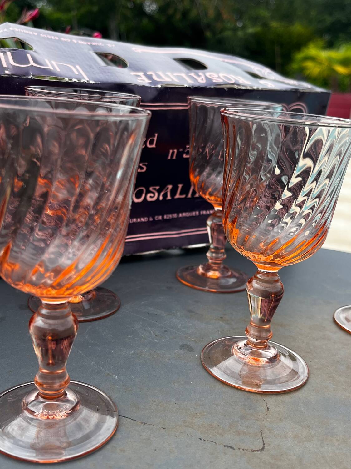 Set of 6 Luminarc Rosaline Stem Glasses - Stemglasses Model No. 5 (12